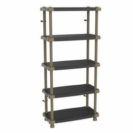 Plastiken Étagère haute TITANIUM 5 plateaux Noir et Taupe