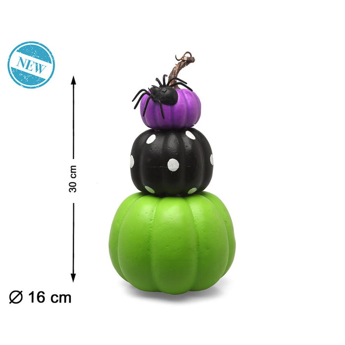 BigBuy Carnival Citrouilles Décoratives Multicolores avec Araignée 30 x 16 cm BigBuy Carnival Citrouilles Décoratives Multicolores avec Araignée 30 x 16 cm