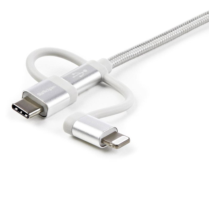 Startechcom Cable USB Type A vers Micro USB 3 en 1 USB-C et Lightning 1m MFi