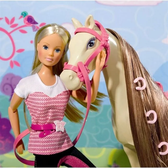Simba Poupée Steffi Love Équitation 29 cm, Rose, Jouet pour Filles Dès 3 Ans