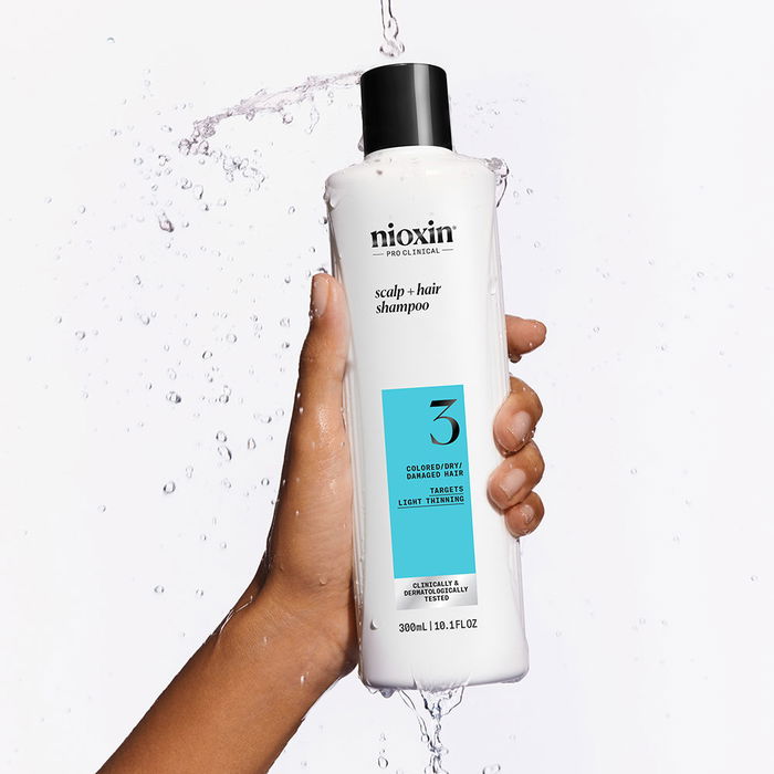 Nioxin System 3 Shampoing Cheveux Teints et Légèrement Fragilisés - Soin Hydratant et Densifiant 300 ml