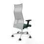 Piqueras y Crespo Chaise de Bureau Albacete avec mécanisme Synchro, Verde bouteille et Blanc