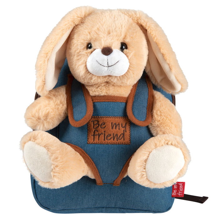 PERLETTI Sac à dos enfant avec peluche Lapin Conejo Bob 26 cm - Sac à dos 26x21x8 cm