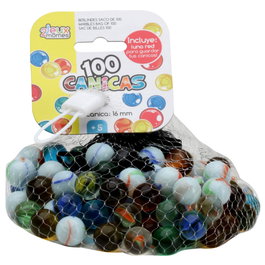 Jeux 2 momes Lot de 100 billes en verre avec sac