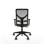 Chaise Motilla Synchro 3 positions tissu Vert olive Maille Blanc Base pyramidale noire Accoudoir 1D Sans appui-tête Roulettes 65mm nylon