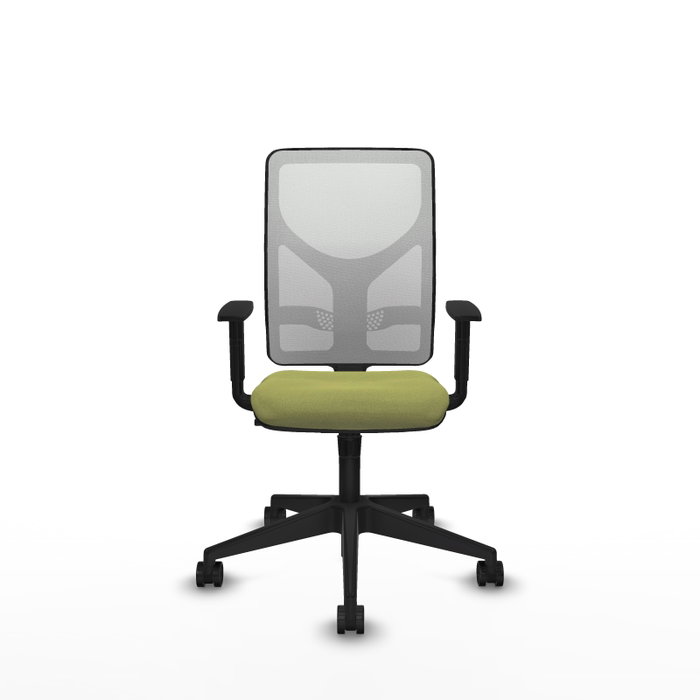 Chaise Motilla Synchro 3 positions tissu Vert olive Maille Blanc Base pyramidale noire Accoudoir 1D Sans appui-tête Roulettes 65mm nylon Chaise Motilla Synchro 3 positions tissu Vert olive Maille Blanc Base pyramidale noire Accoudoir 1D Sans appui-tête Roulettes 65mm nylon
