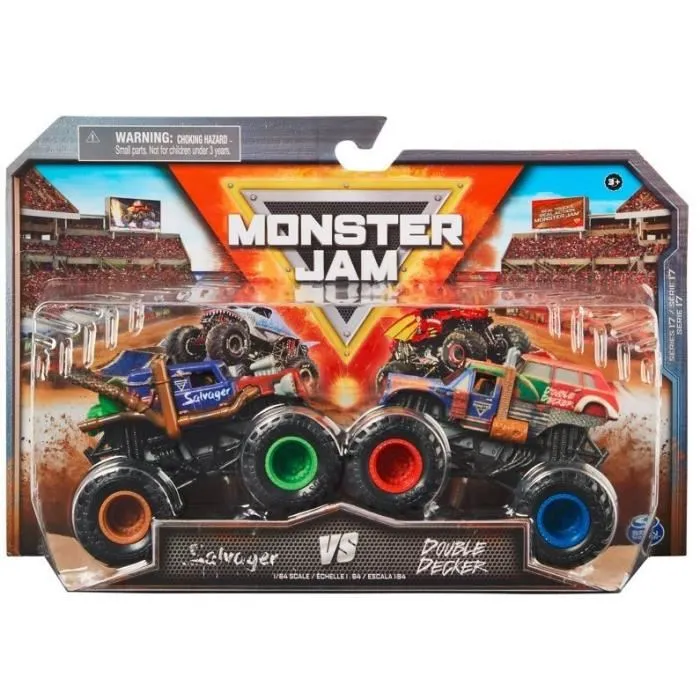 Spin Master - Pack de 2 Véhicules Die-Cast Monster Jam à l'Échelle 1:64 - Grave Digger et Higher Education - Jouet pour Enfants de 3 ans et Plus