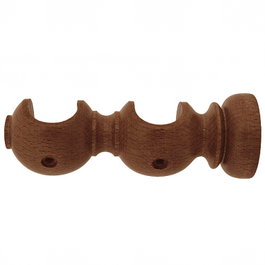 RIEL CHYC Support en bois lisse ouvert double 28 x 120 mm noyer