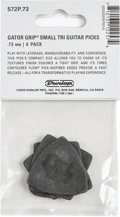 Dunlop Picks Gator Grip Triangle 0,73 mm (Pack de 6) Dunlop Picks Gator Grip Triangle 0,73 mm (Pack de 6)