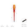WOLFPACK LINEA PROFESIONAL Tournevis Plat Isolé VDE 1 000 V 1,2 x Ø 6,5 x 150 mm