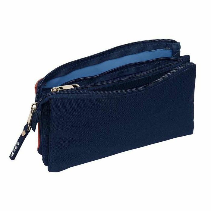 Trousse Fourre-Tout Triple El Pulpo Rouge Blue marine 22 x 12 x 3 cm