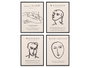 GIFTDECOR Lot de 8 Tableaux Matisse 30x40cm Beige + Negro