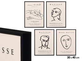 GIFTDECOR Lot de 8 Tableaux Matisse 30x40cm Beige + Negro