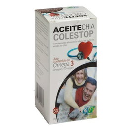 CFN Aceite Chia Colestop Huile de Chia Bio Omega 3 60 Perles Complément Alimentaire Cœur
