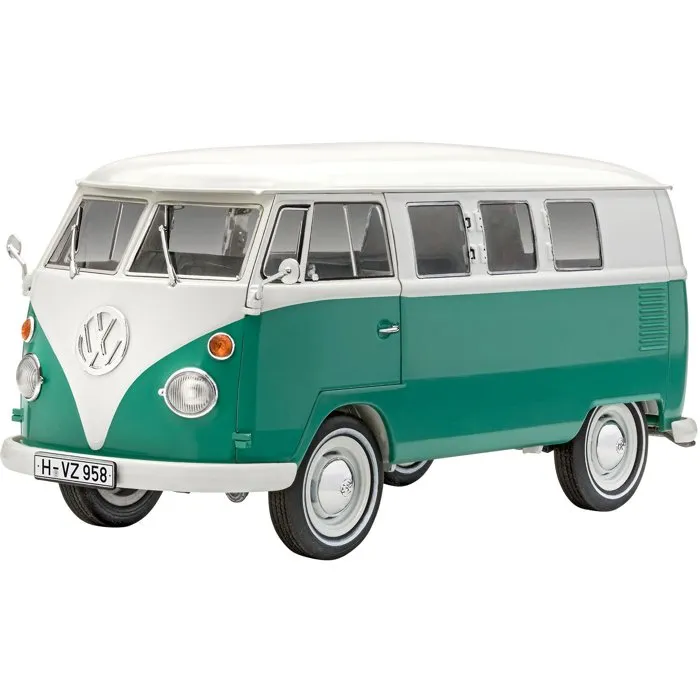 Revell Maquette à monter VW T1 Combi - Model Set avec colle, peintures et accessoires - Kit de modélisme détaillé