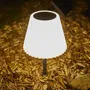 Lumisky Lampe de table solaire 2 en 1 à planter ou à poser, modèle BOUFFANT, H62 cm, LED blanc dimmable, abat-jour ondulé, pied métal