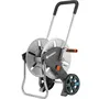 Gardena Dévidoir CleverRoll en métal pour jardin moyen, Longueur max 60 m, avec poignée télécopique et Kick&Stand - Garantie 5 ans