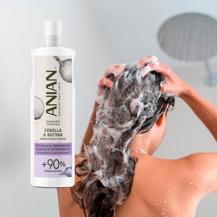Anian Shampooing Antioxydant et Stimulant à l'Oignon et à la Biotine pour Cheveux Fragiles et en Chute - 400 ml