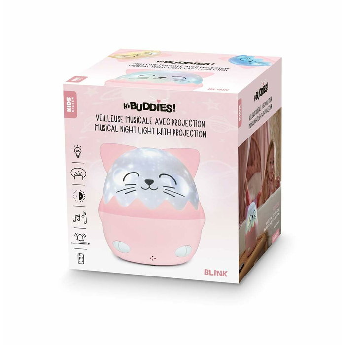 Bigben Interactive Veilleuse musicale sans fil Chat Rose et blanc avec projection 360° Bigben Interactive Veilleuse musicale sans fil Chat Rose et blanc avec projection 360°