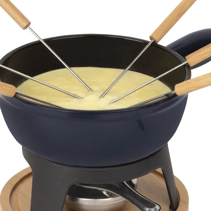 La Fonderie Service à fondue MONT JOUX en fonte émaillée, 1,8 L, Bleu La Fonderie Service à fondue MONT JOUX en fonte émaillée, 1,8 L, Bleu