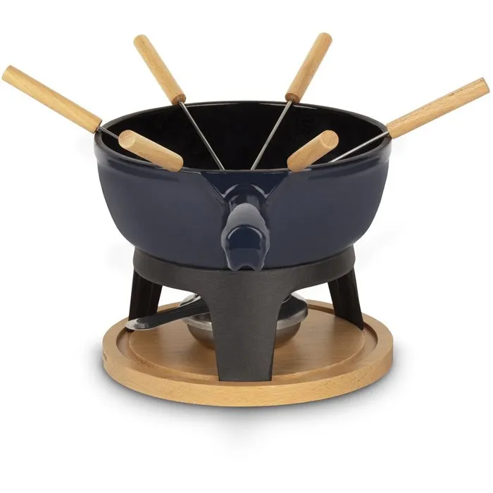 La Fonderie Service à fondue MONT JOUX en fonte émaillée, 1,8 L, Bleu La Fonderie Service à fondue MONT JOUX en fonte émaillée, 1,8 L, Bleu