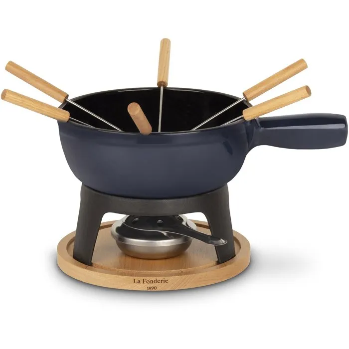 La Fonderie Service à fondue MONT JOUX en fonte émaillée, 1,8 L, Bleu La Fonderie Service à fondue MONT JOUX en fonte émaillée, 1,8 L, Bleu