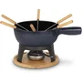 La Fonderie Service à fondue MONT JOUX en fonte émaillée, 1,8 L, Bleu