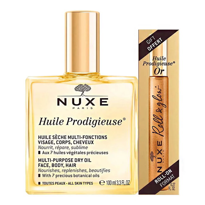 Nuxe Coffret Huile Prodigieuse Or Multi-Purpose 100 ml et Roll-On 8 ml Nuxe Coffret Huile Prodigieuse Or Multi-Purpose 100 ml et Roll-On 8 ml