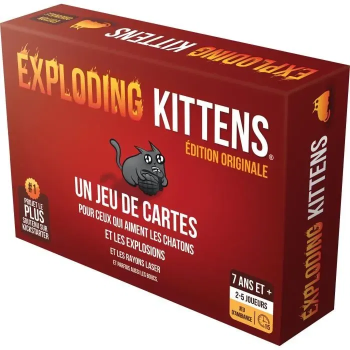 ASMODEE Exploding Kittens Le Jeu de Base Édition 2022 - Jeu de société en français 2 à 5 joueurs 15 min - À partir de 7 ans