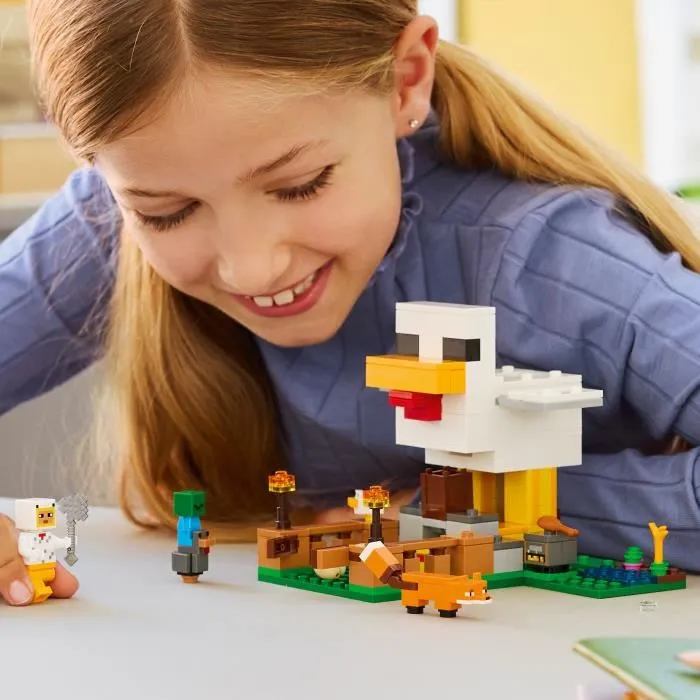 Lego Minecraft 21585 La Ferme à Poules, Jouet de Construction Fille ou Garçon 7 ans, Poulailler