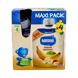 NESTLE BOLSITA PLATANO MANZANA 4X90G