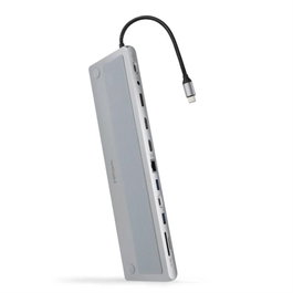 Doking Nanocable USB-C 3.1 Gris avec HDMI, DisplayPort, RJ45 et PD 100W