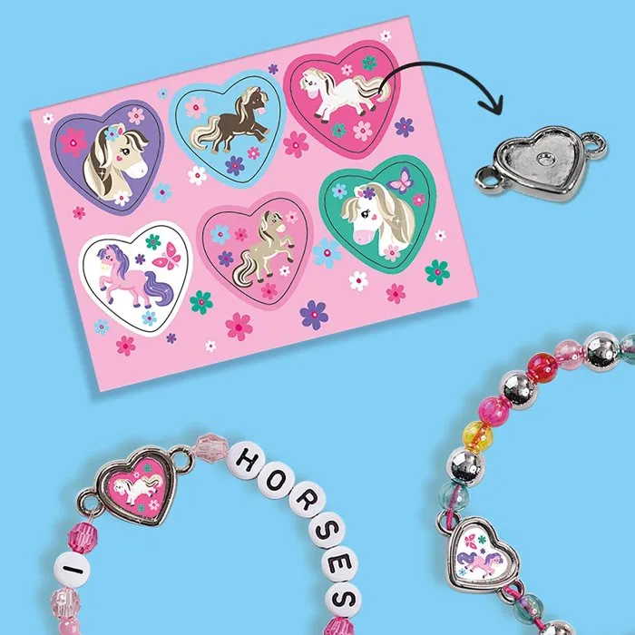 Ses Creative Studio de Joaillerie Créative J'aime les Chevaux - Activité Créative pour Filles de 5 Ans et Plus - Kit Loisir Cadeau - Hobby Pink