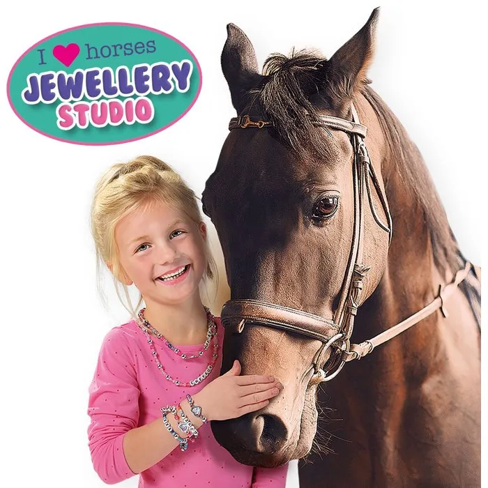 Ses Creative Studio de Joaillerie Créative J'aime les Chevaux - Activité Créative pour Filles de 5 Ans et Plus - Kit Loisir Cadeau - Hobby Pink