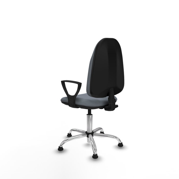 PIQUERAS Y CRESPO Chaise de bureau Algarra, tissu gris, base chromée