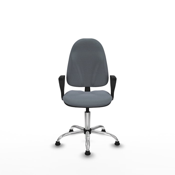 PIQUERAS Y CRESPO Chaise de bureau Algarra, tissu gris, base chromée