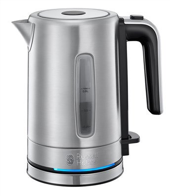Russell Hobbs 24190-70 Bouilloire électrique compacte en acier inoxidable avec filtre amovible et indicateur lumineux - 0.7L
