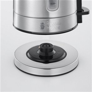 Russell Hobbs 24190-70 Bouilloire électrique compacte en acier inoxidable avec filtre amovible et indicateur lumineux - 0.7L