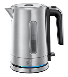 Russell Hobbs 24190-70 Bouilloire électrique compacte en acier inoxidable avec filtre amovible et indicateur lumineux - 0.7L