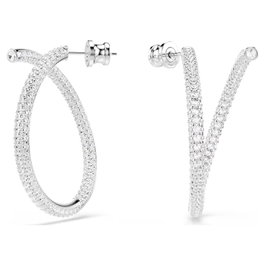 Swarovski Boucles d'oreilles Créole en Acier Inoxydable Gris