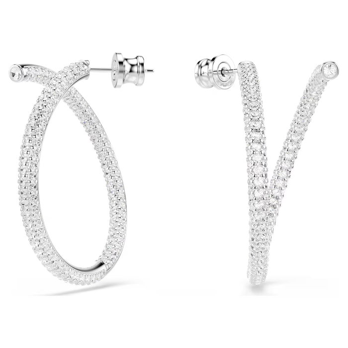 Swarovski Boucles d'oreilles Créole en Acier Inoxydable Gris Swarovski Boucles d'oreilles Créole en Acier Inoxydable Gris