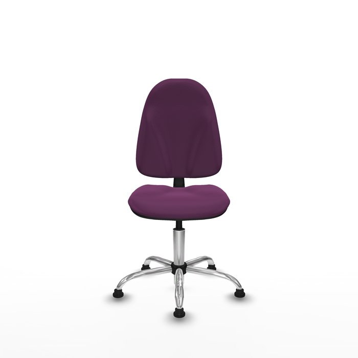 Chaise Algarra Contact permament de base Cuir écologique Pourpre Structure chromée Sans accoudoirs Sans appui-tête Patins de chaises