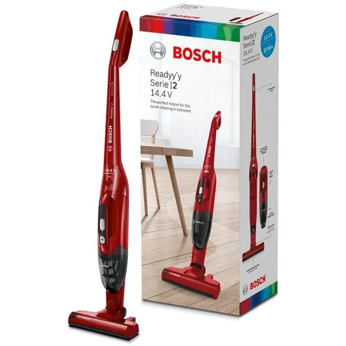 Bosch BBHF214R Aspirateur balai sans fil 2 en 1 rouge avec aspirateur à main détachable, batterie 14.4V (35 min) Bosch BBHF214R Aspirateur balai sans fil 2 en 1 rouge avec aspirateur à main détachable, batterie 14.4V (35 min)