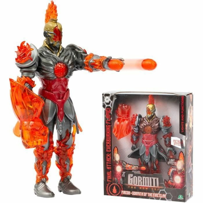 Gormiti Figurine articulée Fireon avec attaque lumineuse de feu - 27 cm