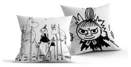 Halantex Coussin Moomin noir et blanc 40 x 40 cm
