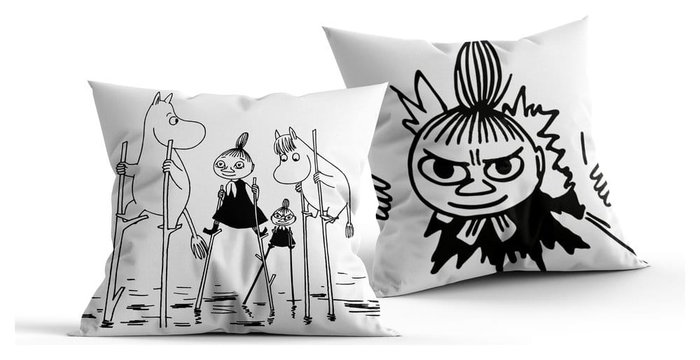Halantex Coussin Moomin noir et blanc 40 x 40 cm Halantex Coussin Moomin noir et blanc 40 x 40 cm