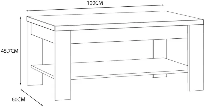 Table basse Rectangle BOHOL Blanc et Chêne