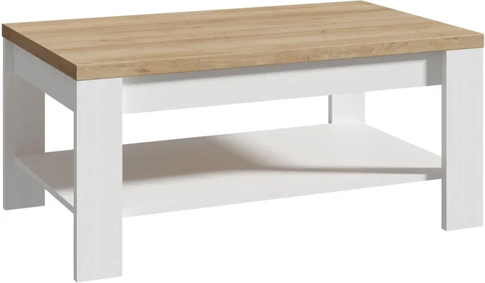 Table basse Rectangle BOHOL Blanc et Chêne