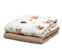KioKids - Set de 2 Muselinas en Bambou et Coton 70/30, 120 x 120 cm, Motif Ours Marron, Certifié Oeko-Tex Standard 100, Pour Bébé 0 Mois et Plus