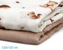 KioKids - Set de 2 Muselinas en Bambou et Coton 70/30, 120 x 120 cm, Motif Ours Marron, Certifié Oeko-Tex Standard 100, Pour Bébé 0 Mois et Plus